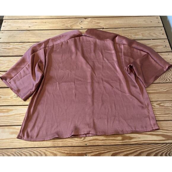 The Reset R Label Silky V Neck Blouse Size Medium Women’s Mauve - Picture 2 of 7